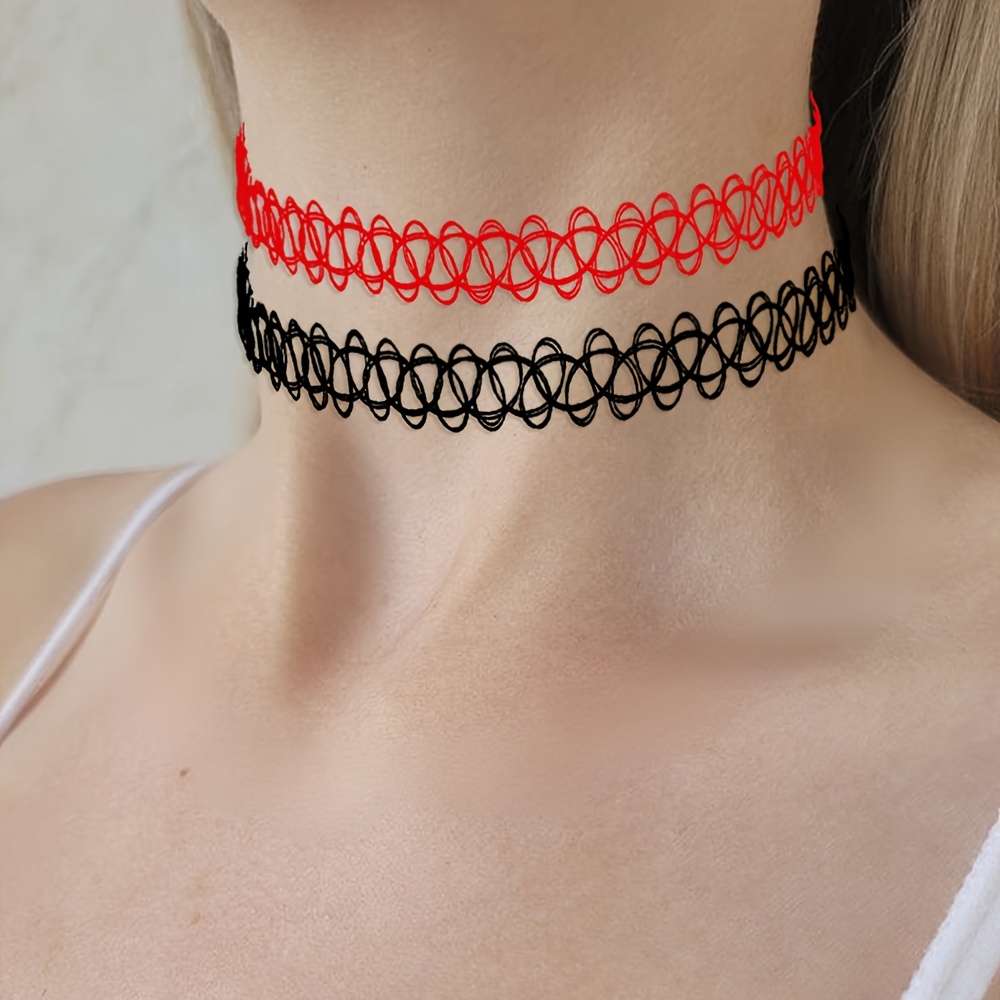 2pcs Handmade Gothic Y2K Choker Necklace Set